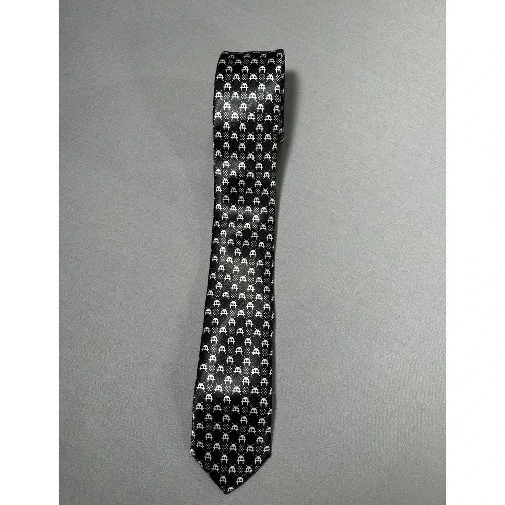 Space Invaders Video Game Atari BlackTieGeek Skinny Dress Tie office Nerds